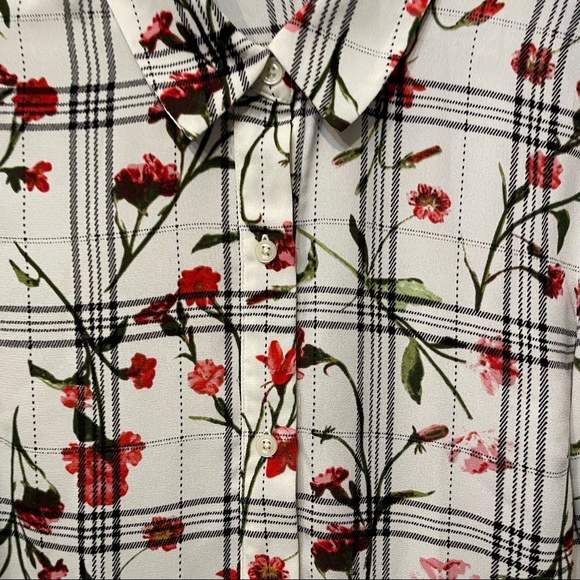 Rachel Roy Collection White Floral Ruffle Trimmed Blouse sz 6 - Picture 3 of 4